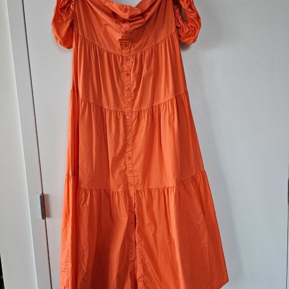 Staud Elio Puff-Sleeve Prairie Dress Size 10 - Picture 12 of 12